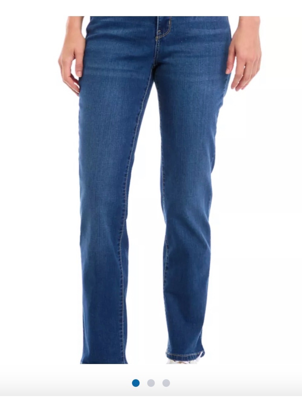 Women's Mid Rise Straight Leg Stretch Denim Jeans Size 14 Regular Blue Classic